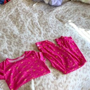 Juicy couture youth PJs size 10 sleepwear hot pink gold lettering